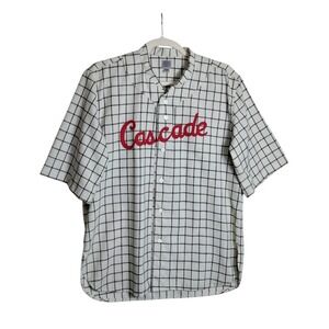 Ebbets Field Flannels Cascade Wool Baseball Jersey Windowpane Check Mens XL